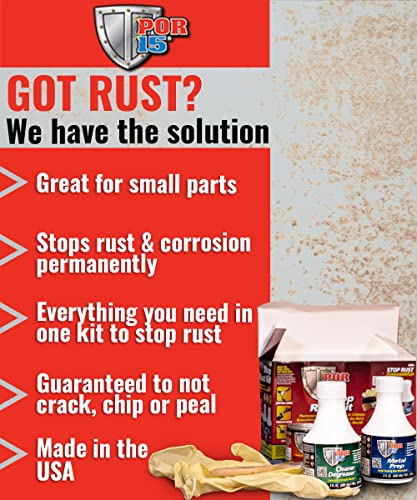 POR-15 POR-15 Stop Rust Kit, Non-Porous Coating Seals and Protects Metal from Rust and Corrosion, Gloss Black - Outdoor Depot