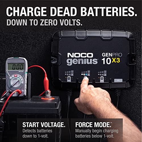 NOCO NOCO Genius GENPRO10X3, 3-Bank, 30A (10A/Bank) Smart Marine Battery Charger, 12V Waterproof Onboard - Outdoor Depot