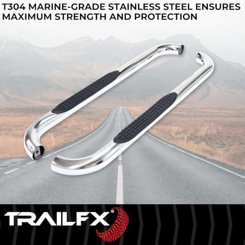 Trailfx TrailFX Nerf Bars for Chevrolet Silverado 1500 Standard Cab 2020-2021 3 Inch Round Bent Polished - Outdoor Depot