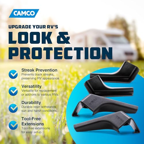 Camco Camco RV Gutter Spouts with Built-in Extensions | Direct Rain Water Runoff Away from The RV | Features - Outdoor Depot