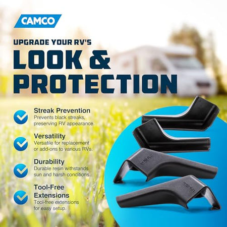 Camco Camco RV Gutter Spouts with Built-in Extensions | Direct Rain Water Runoff Away from The RV | Features - Outdoor Depot