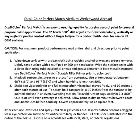 Dupli-Color Dupli-Color Perfect Match Premium Automotive Paint, Medium Wedgewood (M), 8 oz - Outdoor Depot