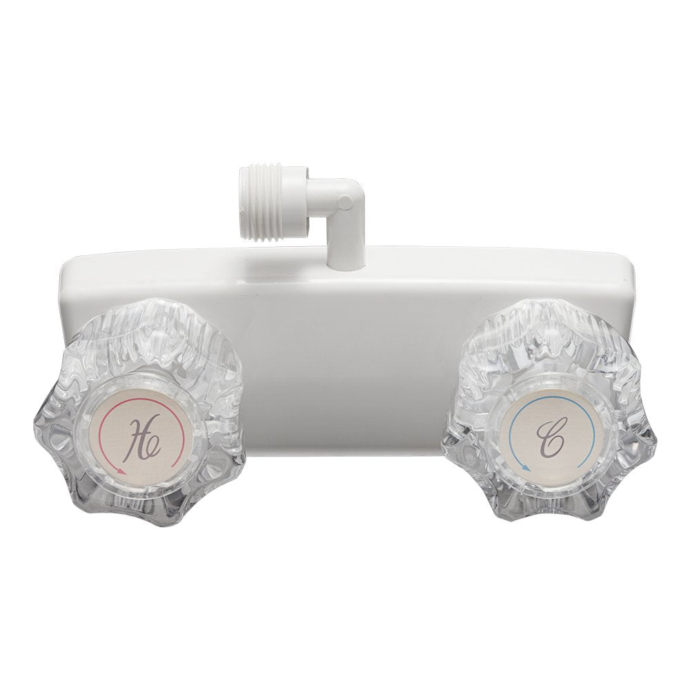 Dura Faucet Dura Faucet DF-SA100A1-WT RV Shower Faucet Valve Diverter with 2-Knobs for Exterior Shower Boxes - Outdoor Depot