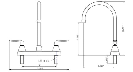 Dura Faucet Dura Faucet DF-PK330HLH-MB RV Elegant J-Spout Swivel Kitchen Sink Faucet - Two Handle (Matte - Outdoor Depot