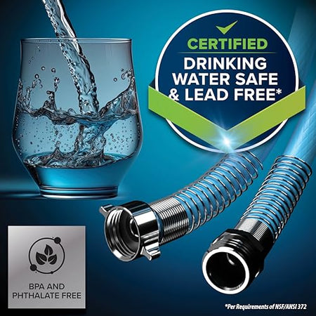 Camco Camco EvoFlex 25-Foot Drinking Water Hose | Features an Extra Flexible Construction | Stainless Steel - Outdoor Depot