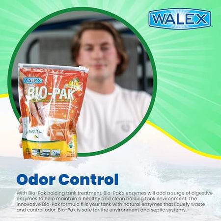 Walex Walex Bio-Pak Black Holding Tank Deodorizer & Waste Digester Drop-Ins - Advanced Enzyme Formula for - Outdoor Depot