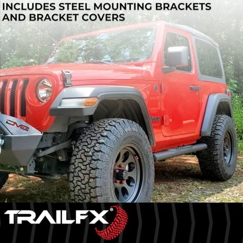 Trailfx TrailFX Nerf Bar Fits 2024-2025 Toyota Tacoma Double Cab 4 Inch Oval Straight with Step Pads Rocker - Outdoor Depot