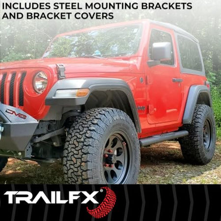 Trailfx TrailFX Nerf Bar Fits 2024-2025 Toyota Tacoma Double Cab 4 Inch Oval Straight with Step Pads Rocker - Outdoor Depot