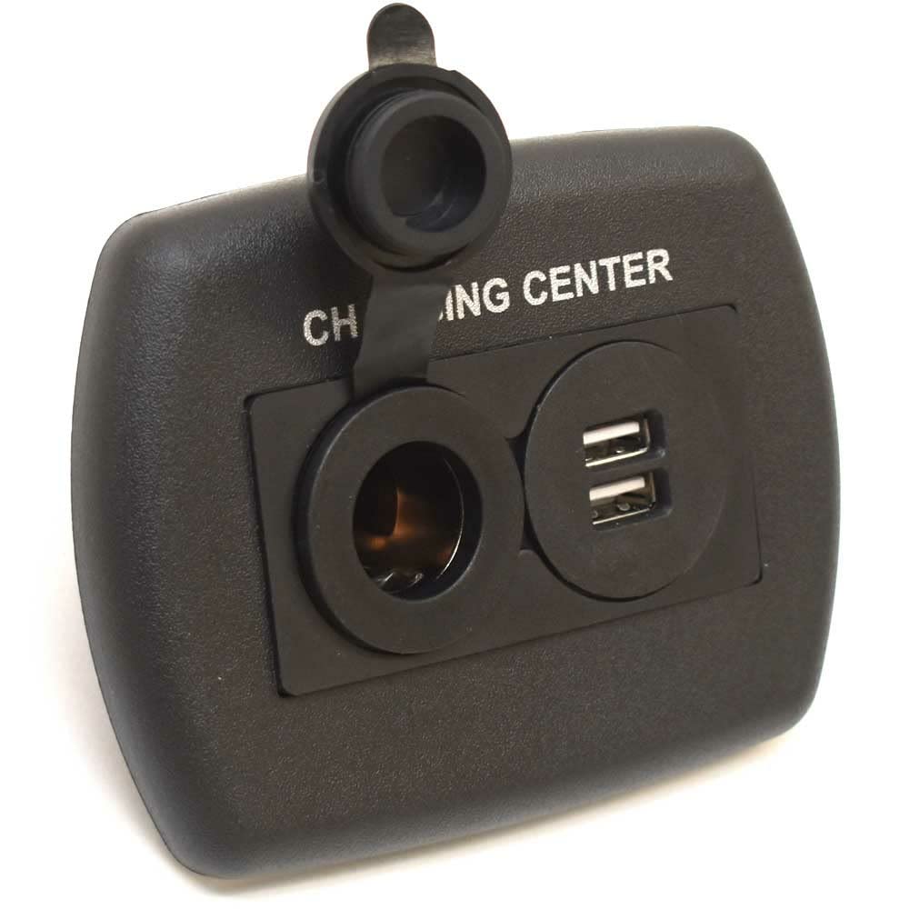 JR Products JR Products 15095 12V/USB Charging Center - Black - Outdoor Depot