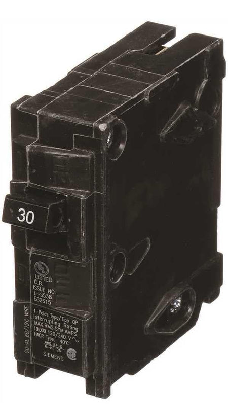 SIEMENS Siemens -HI Q130 30-Amp Single Pole Type QP Circuit Breaker, Black - Outdoor Depot