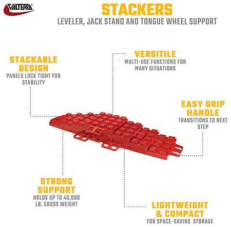 Valterra Valterra A10-0916 Stacker, (Pack of 4) , Red - Outdoor Depot
