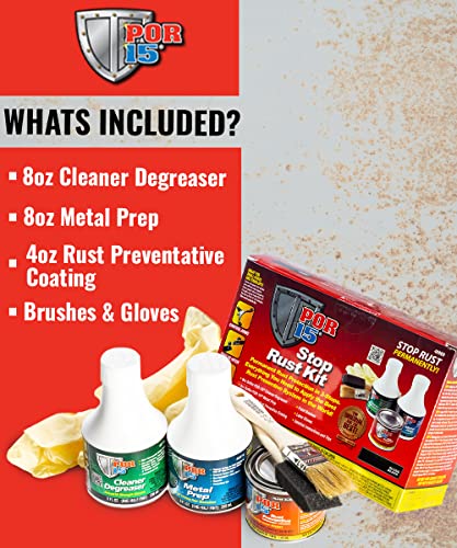 POR-15 POR-15 Stop Rust Kit, Non-Porous Coating Seals and Protects Metal from Rust and Corrosion, Gloss Black - Outdoor Depot
