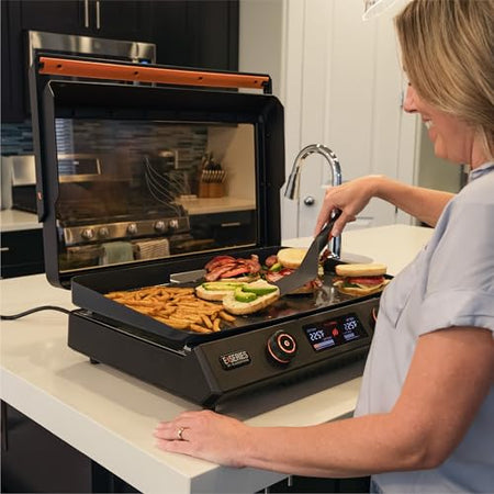 BLACKSTONE Blackstone 22-Inch Electric Griddle - 1600W Non Stick Ceramic Titanium Coated Stainless Steel - Outdoor Depot