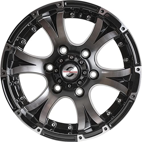 Taskmaster Components Viking Series 15 x 6 6x5.5 Black Machined Lip and Face Aluminum Trailer Wheel Rim - Outdoor Depot
