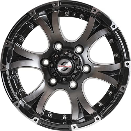Taskmaster Components Viking Series 15 x 6 6x5.5 Black Machined Lip and Face Aluminum Trailer Wheel Rim - Outdoor Depot