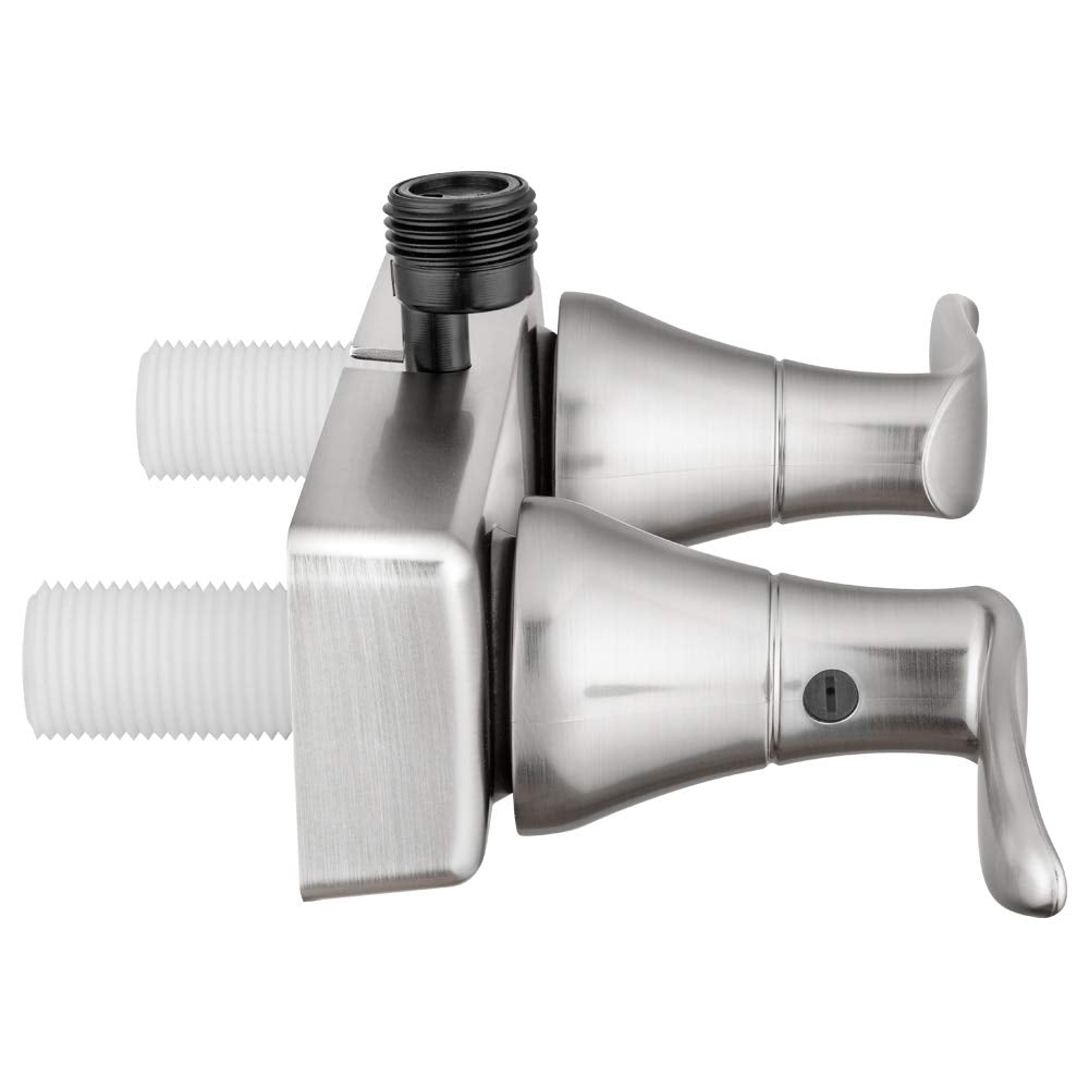 Dura Faucet Dura Faucet DF-SA100LH-SN RV Shower Faucet Valve Diverter with Winged Levers (Satin Nickel) - Outdoor Depot