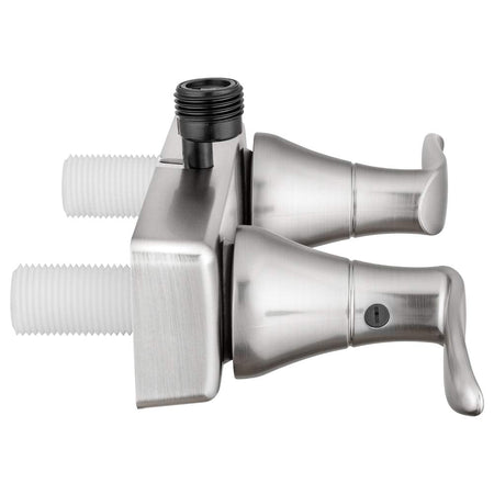 Dura Faucet Dura Faucet DF-SA100LH-SN RV Shower Faucet Valve Diverter with Winged Levers (Satin Nickel) - Outdoor Depot