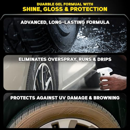 Meguiar's Meguiar’s Endurance Tire Gel, G7516, Premium Tire Shine Gel for a Lasting Glossy Finish, Helps - Outdoor Depot