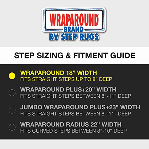 Prest-O-Fit Prest-O-Fit 2-1043 Wraparound RV Step Rug Stone Gray 18 In. Wide - Outdoor Depot