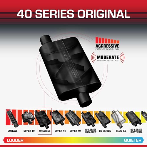 Flowmaster Flowmaster 40 Series Original Chambered Muffler – 2.50” Offset In / 2.50” Center Out – Aggressive - Outdoor Depot