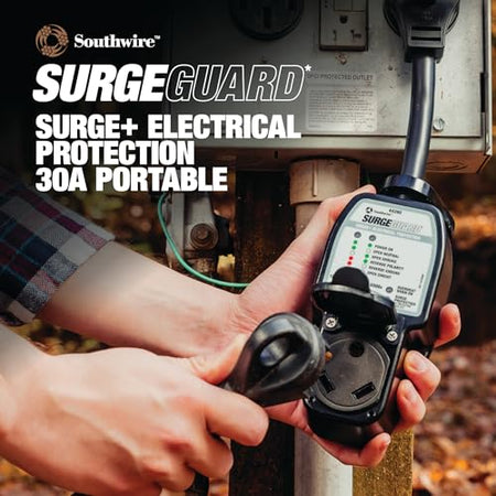 Southwire Southwire Surge Guard 30 Amp Portable RV Surge Protector with Enhanced Diagnostics, 2100 Joules, - Outdoor Depot