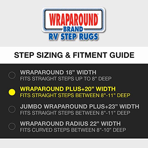 Prest-O-Fit Prest-O-Fit 2-1072 Wraparound + Plus RV Step Rug Black 20 In. Wide - Outdoor Depot