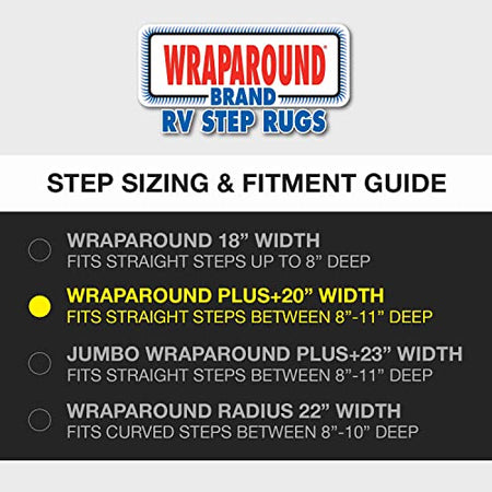 Prest-O-Fit Prest-O-Fit 2-1072 Wraparound + Plus RV Step Rug Black 20 In. Wide - Outdoor Depot