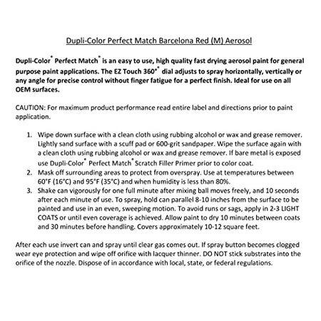 Dupli-Color Dupli-Color Perfect Match Premium Automotive Paint, Barcelona Red (M), 8 oz - Outdoor Depot