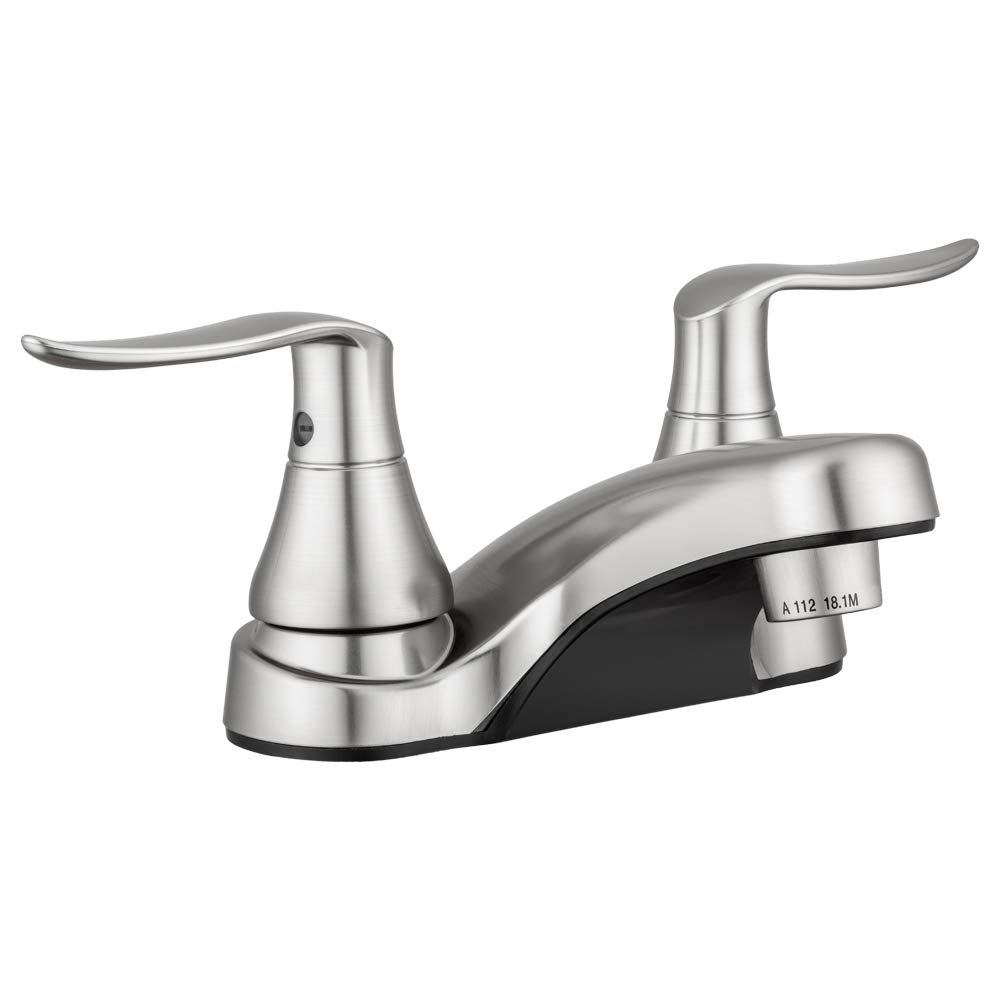 Dura Faucet Dura Faucet DF-PL700LH-SN RV Bathroom Faucet with Winged Levers (Satin Nickel) - Outdoor Depot