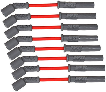 MSD MSD 32819 Super Conductor Spark Plug Wire Set, Red - Outdoor Depot