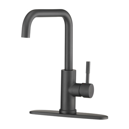 Dura Faucet Dura Faucet RV Streamline Squared-Arc Single Handle Kitchen Sink Faucet - Optional Deck Plate - Outdoor Depot