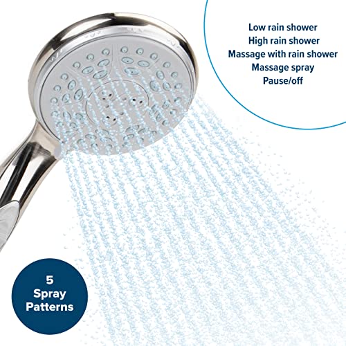 Camco Camco 43713 RV Shower Head Kit with On/Off Switch and 60" Flexible Shower Hose (Chrome) - Outdoor Depot