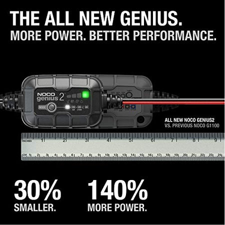 NOCO NOCO GENIUS2: 2A 6V/12V Smart Battery Charger – Automatic Maintainer, Trickle Charger & Desulfator with - Outdoor Depot