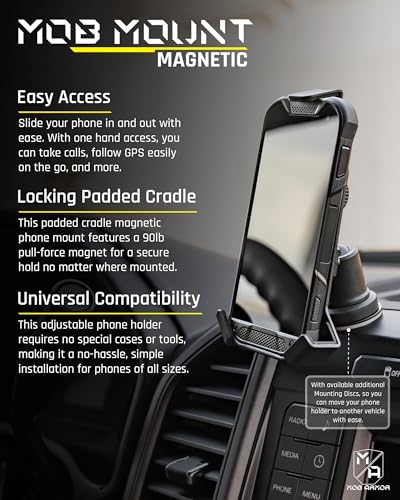 Mob Armor Mob Armor Heavy Duty Magnetic Phone Mount for Car - Universal Car Phone Holder for iPhone & - Outdoor Depot