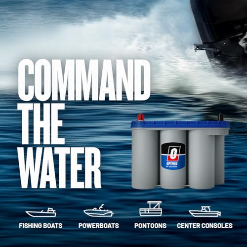 OPTIMA OPTIMA Batteries High Performance D27M BlueTop Dual Purpose Deep Cycle and Starting Sealed AGM Boat - Outdoor Depot