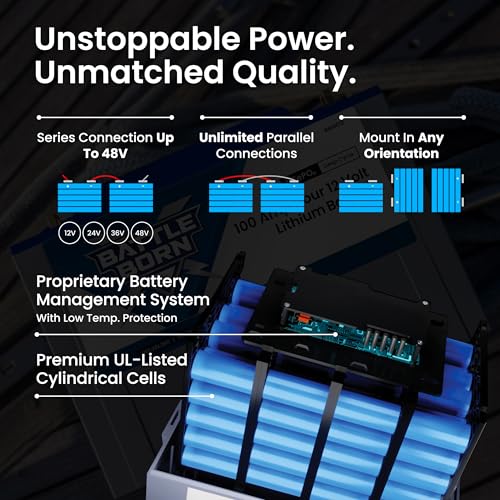 Battle Born Batteries 100Ah 12V Heated Lithium-Ion (LiFePO4) RV, Marine, Solar, & Off Grid Battery - - Outdoor-Depot.us
