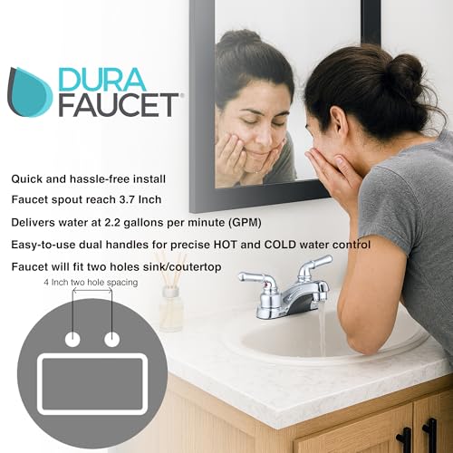Dura Faucet Dura Faucet DF-PL700C-SN RV 2-Hole Bathroom Faucet with Classic 2-Handles (Brushed Satin Nickel) - Outdoor Depot