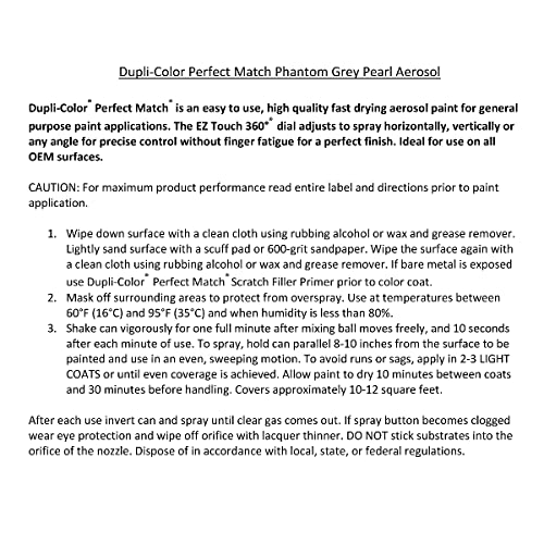 Dupli-Color Dupli-Color Perfect Match Premium Automotive Paint, Phantom Grey Pearl, 8 oz - Outdoor Depot