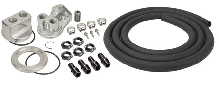 Derale Derale 15748 Engine Oil Filter Relocation Kit , Silver - Outdoor Depot