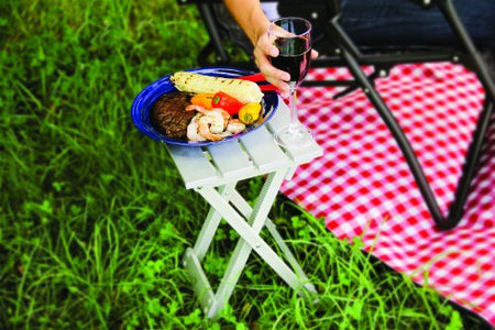 Camco Camco Aluminum Small Outdoor Side Table - Folding Camping Table Supports Up to 130lb - Features - Outdoor Depot