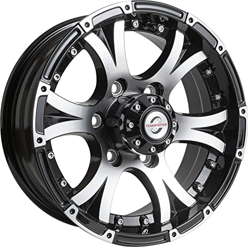 Taskmaster Components Viking Series 15 x 6 6x5.5 Black Machined Lip and Face Aluminum Trailer Wheel Rim - Outdoor Depot