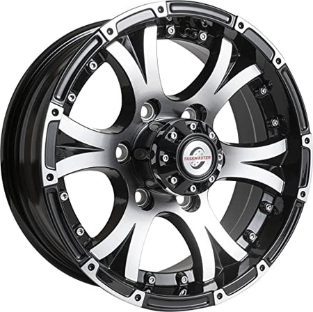 Taskmaster Components Viking Series 15 x 6 6x5.5 Black Machined Lip and Face Aluminum Trailer Wheel Rim - Outdoor Depot