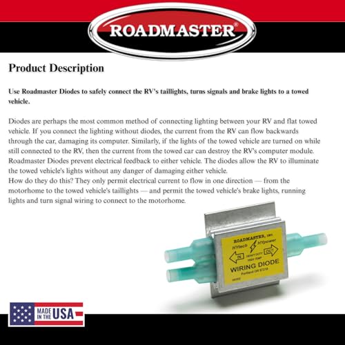 Roadmaster Roadmaster 794 Pack of 4 Hy-Power Diodes Compatible with RVs & Flat Towed Vehicles | Prevents - Outdoor Depot