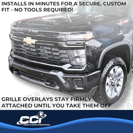 Coast to Coast International CCI Grille Insert GI208BLK, Tape-On Overlay, 4 Piece, Gloss Black, ABS Plastic, - Outdoor Depot