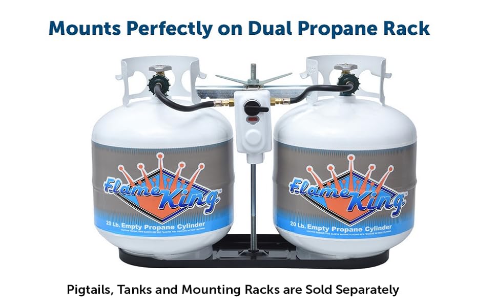 Flame King Flame King (ACR-2) Without Pigtails 2-Stage Auto Changeover LP Propane Gas Regulator For RVs, - Outdoor Depot