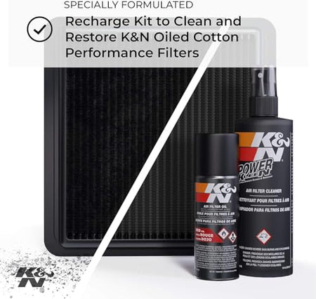 K&N K&N Air Filter Cleaning Kit: Squeeze Bottle Filter Cleaner and Black Oil Kit; Restores Engine Air Filter - Outdoor Depot