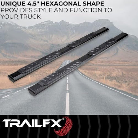 Trailfx TrailFX Nerf Bars Fits 2009-2018 Ram 1500 Crew Cab Titanium Black Powder Coated Aluminum 4-1/2 Inch - Outdoor Depot
