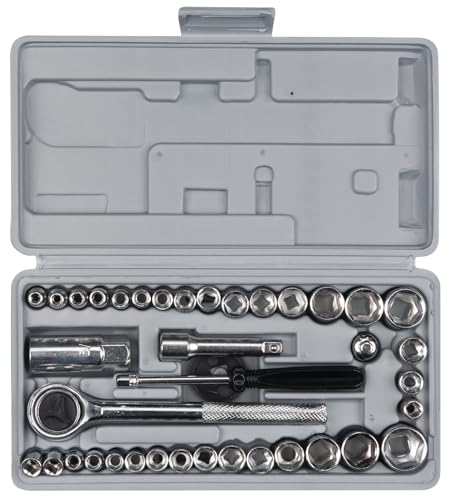 Performance Tool Performance Tool W1173 SAE/Metric 40-Piece SAE and Metric Socket Set, 1/4-Inch & 3/8-Inch - Outdoor Depot
