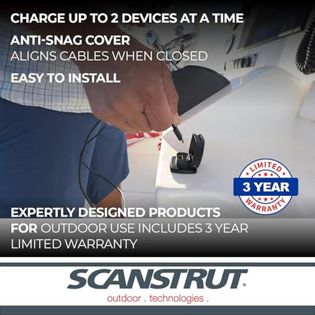 Scanstrut Scanstrut Flip Pro Fast Charge Dual USB Socket - Outdoor Depot
