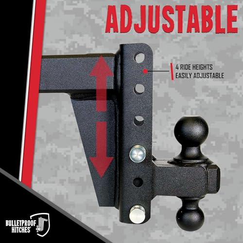 BulletProof Hitches BulletProof Hitches - 2.5" Adjustable Heavy Duty Trailer Hitch (22,000 lb. Rating) - 6" - Outdoor Depot